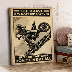 Motocross Poster - The Brave May Not Live Forever - VIntage - Poster & Canvas - GoDuckee
