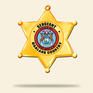 Custom State Seal, Police Badge Car Ornament & Keychain - Ornament - GoDuckee