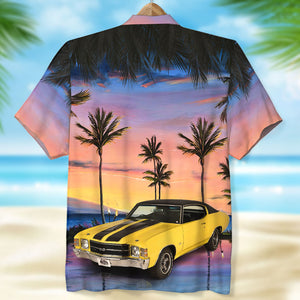 Custom Car Photo Hawaiian Shirt, Aloha Shirt, Sunset Beach Pattern (Car0902) - Hawaiian Shirts - GoDuckee