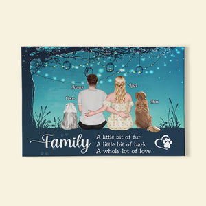 Family A Little Bit Of Fur, Personalized Canvas Print, Gift For Dog Lovers, Gift For Cat Lovers - Poster & Canvas - GoDuckee
