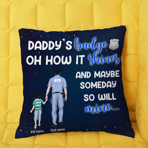 Personalized Gifts For Police Daddy's badge Custom Pillow - Pillow - GoDuckee