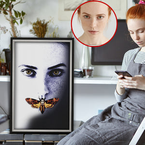 Custom Horror Face Poster, The Silence O.T.L, Girl Mouth Butterfly - Poster & Canvas - GoDuckee