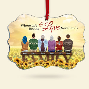 Where Life Begins & Love Never Ends Personalized Family Ornament, Christmas Tree Decor - Ornament - GoDuckee