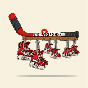 Personalized Ice Hockey Family Skates Ornament - Gift for Ice Hockey Lovers - Ornament - GoDuckee