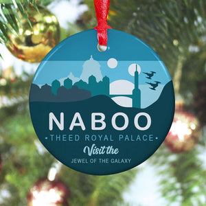 Personalized Planet Ceramic Ornament, Tatooine National Park Twice The Sun, Twice The Fun, Christmas Gift - Ornament - GoDuckee