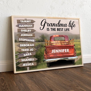 Personalized Grandma Life Poster - Grandma Life Is The Best Life - Red Truck - Poster & Canvas - GoDuckee