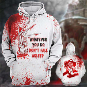 Blood Splatter Shirt - Whatever You Do Don't Fall Asleep - AOP Products - GoDuckee