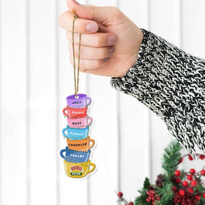 Friends Mug Personalized Custom Shape Ornament, Christmas Gift For Friend - Ornament - GoDuckee