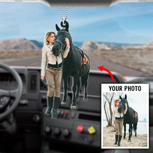 Horse Rider Moment - Personalized Flat Car Ornament - Gift for Horse Lovers - Ornament - GoDuckee