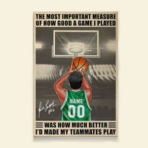 The Most Important Measure of How Good A Game I Played, Personalized Canvas Print for Basketball Players - Poster & Canvas - GoDuckee