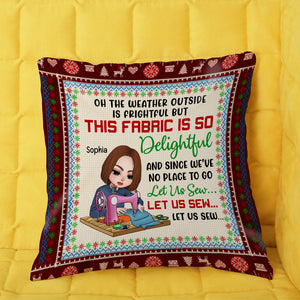 Christmas Sewing Girl Let Us Sew...Personalized Pillow - Pillow - GoDuckee