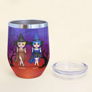 Hangout With My Witches And Do Witchy Things, Personalized Witch Wine Tumbler, Gift for Girls - Wine Tumbler - GoDuckee