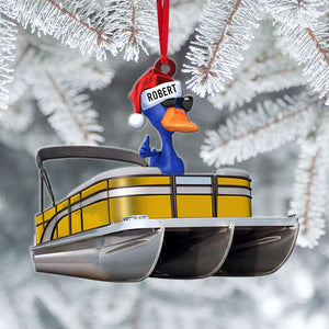Pontoon Duck Journey Personalized Custom Shape Ornament - Ornament - GoDuckee
