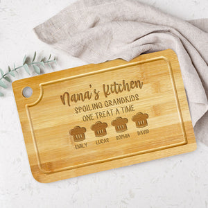 Spoiling Grandkids One Treat A Time, Personalized Cutting Board, Gift For Grandma, Mother's Day Gift - Home Decor - GoDuckee
