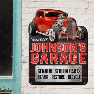 Custom Hot Rod Garage Metal Sign, Gift For Hot Rod Lovers - Metal Wall Art - GoDuckee