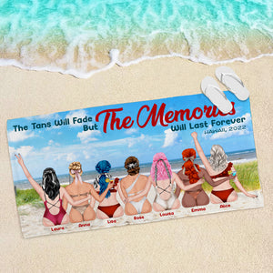 The Tan Will Fade But The Memories Will Last Forever Personalized Beach Towel, Gift For Girls - Beach Towel - GoDuckee