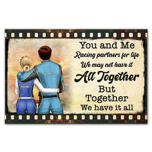 Personalized Racing Couple Poster - You and Me, Together We Have It - Film Frame - Poster & Canvas - GoDuckee
