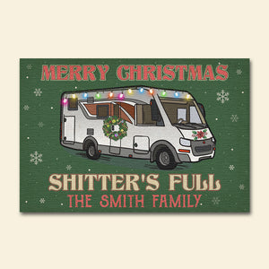 Custom Christmas Camper Doormat - Merry Christmas Shitter's Full - Doormat - GoDuckee