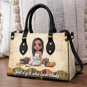 Just A Girl Who Loves Books - Personalized Leather Bag - Gift For Book Lover - Leather Bag - GoDuckee