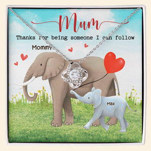 Thanks For Being Some One I Can Follow- Gift For Mother-Personalized Love Knot Necklace- Mother's Day Love Knot Necklace - Jewelry - GoDuckee