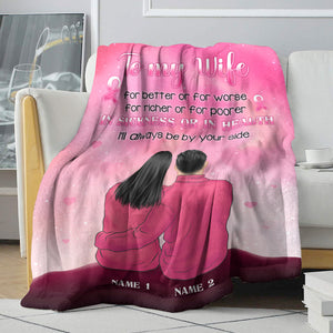 Breast Cancer Awareness - Personalized Pink Couple Blanket - To My Wife, For Better or For Worse - Blanket - GoDuckee