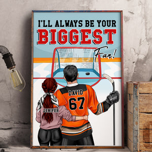 Personalized Hockey Couple Poster - I'll Always Be Your Biggest Fan - Couple Shoulder to Shoulder - Poster & Canvas - GoDuckee