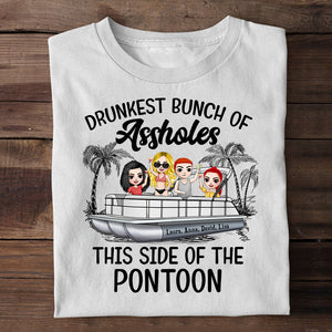 Pontoon Drunkest Bunch of Assholes - Personalized Shirts - Gift for Pontoon Lovers - Shirts - GoDuckee