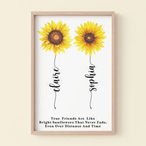 True Friends Are Like Bright Sunflowers That Never Fade, Sunflowers Friend Canvas Poster - Poster & Canvas - GoDuckee