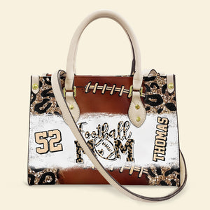Football Mom, Personalized Leather Bag, Gifts For Football Mom - Leather Bag - GoDuckee