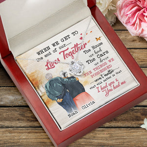 Couple I Had You & You Had Me - Personalized Love Knot Necklace- Gift for Couple - Old Couple Shoulder to Shoulder - Jewelry - GoDuckee