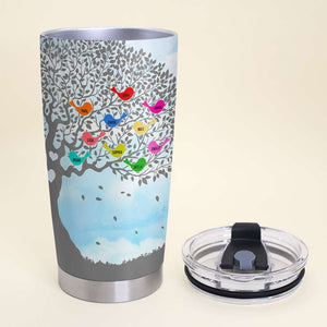 Grandchildren Are Always Close To The Heart, Happy Mother's Day, Mama With Birds Personalized Tumbler, Gift For Grandma - Tumbler Cup - GoDuckee