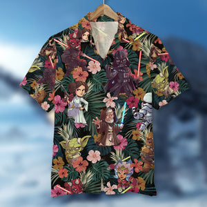 S. W. Hawaiian Shirt - Summer Flower Pattern - Hawaiian Shirts - GoDuckee