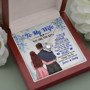 Personalized Police Couple Love Knot Necklace - To My Wife Message Card - Jewelry - GoDuckee