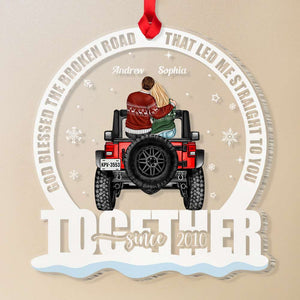 God Bless The Broken Road That Led Me Straight To You Personalized Custom Shape Ornament, Gift For Couple - Ornament - GoDuckee