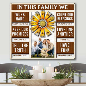 In This Family We Have Fun, Personalized 2 Layers Wood Sign, Gift for Family Members - Wood Sign - GoDuckee