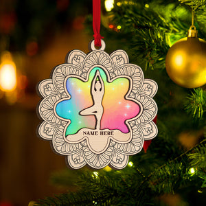Yoga Pose - Personalized Wood Ornament - Gift for Yoga Lovers - Ornament - GoDuckee