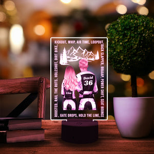 Kickout Whip Air Time Loop Out - Personalized Led Night Light - Gift for Motocross Couple - Couple Shoulder to Shoulder - Led Night Light - GoDuckee