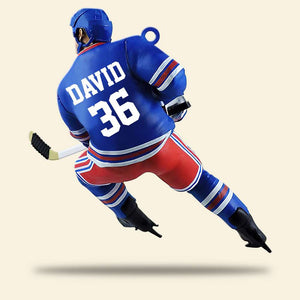 Back Ice Hockey Player - Personalized Christmas Ornament - Gift For Ice Hockey Lovers - Ornament - GoDuckee