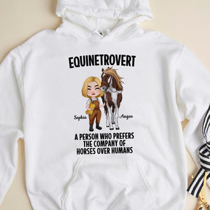 Equinetrovert, Personalized Shirt, Gift For Horse Lovers - Shirts - GoDuckee