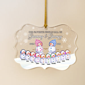Our Favorite People Call Us Grammy & Grampy Personalized Grandparent Ornament, Christmas Gift For Family - Ornament - GoDuckee