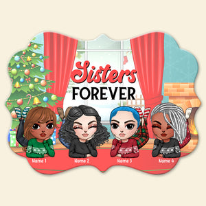Sisters Forever - Personalized Christmas Ornament - Christmas Gift For Best Friends, Soul Sisters - Ornament - GoDuckee