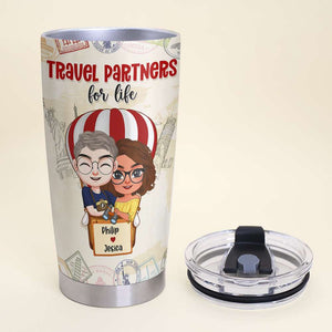 Travel Partners For Life Personalized Tumbler Cup, Gift For Travel Couple - Tumbler Cup - GoDuckee