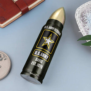 Veteran Bullet Tumbler - Custom Military Unit - I Walked The Walk In Combat Boots And Dogtags - Water Bottles - GoDuckee