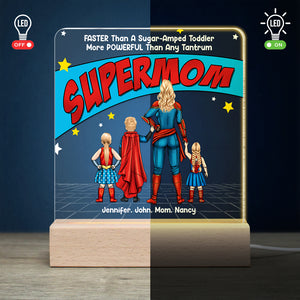 Super Mom, More Powerful Than Any TanTrum - Personalized 3D Led Light - Led Night Light - GoDuckee
