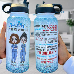 Personalized Nurse Bestie Water Bottle - He's Not The Sun - Water Bottles - GoDuckee