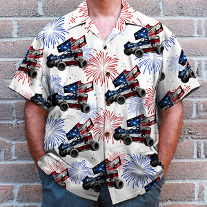 Independence Day Personalized Dirt Track Racing Hawaiian Shirt - Hawaiian Shirts - GoDuckee