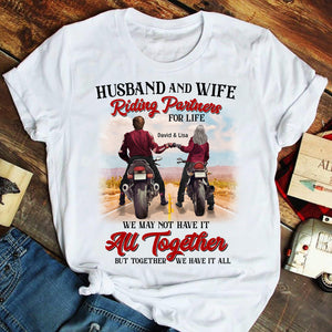 Riding Couple Husband and Wife Riding Partners for Life - Personalized Shirts - Gift for Couple - Shirts - GoDuckee