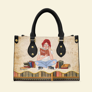 Custom Book Titles Personalized Reading Books Leather Bag Gift For Book Lovers - Leather Bag - GoDuckee