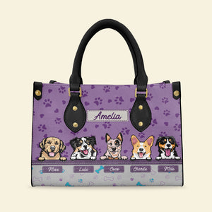 Personalized Dog Leather Bag, Gift For Dog Lovers - Leather Bag - GoDuckee