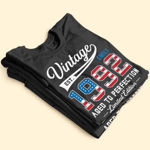 Aged To Perfection Personalized Year Of Birth Shirt Gift For Her Gift For Him - Shirts - GoDuckee